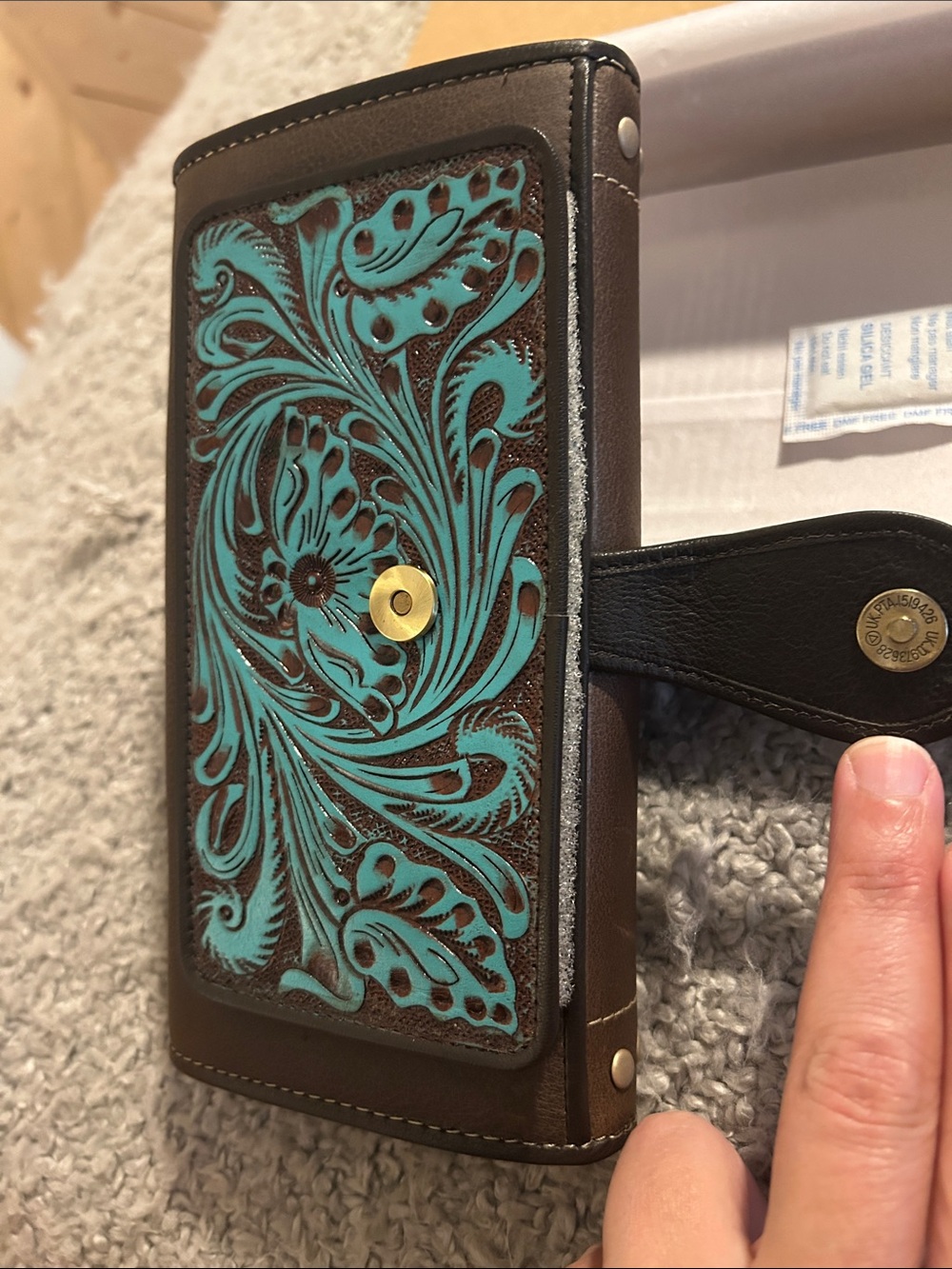 MYRA DANOHUE PEAK WALLET IN TURQUOISE NEW IN BOX - Picture 4 of 9